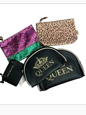 4 Piece Makeup Bags Bundle With Bonus Tommy Hilfiger Coin Pouch 5 pieces